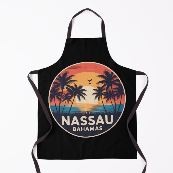 Item preview, Nassau Bahamas Sunset – Vintage Tropical Palm Tree Circle Design designed and sold by VividOrganica.