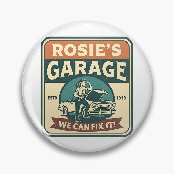 Artikelvorschau, Rosies Garage – Wir können es reparieren! – Vintage Pin-Up-Mechanikerkunst entworfen und verkauft von RedDelaney.