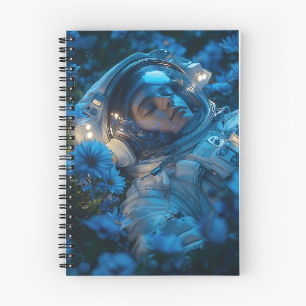 Artikelvorschau, Astronaut in blauen Blumen entworfen und verkauft von davidonstudio.