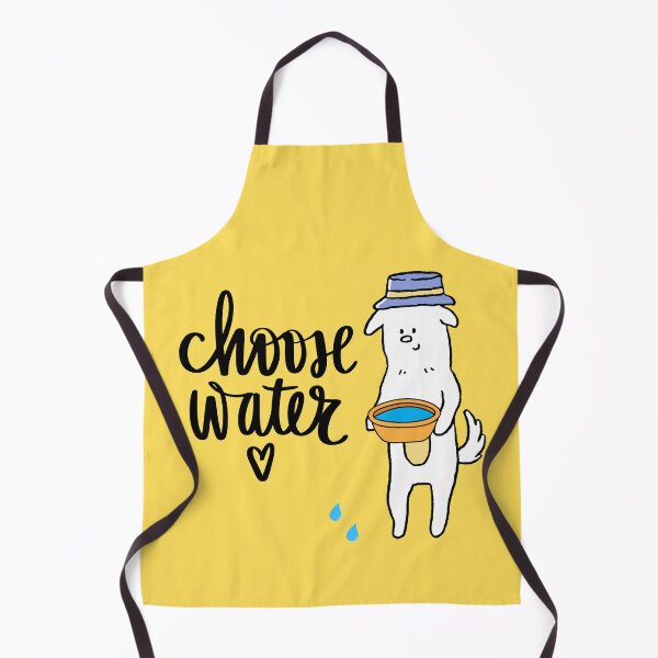 Item preview, Choose Water – Cute Dog with Bowl Eco-Friendly Design designed and sold by TheBeeKindSpace.