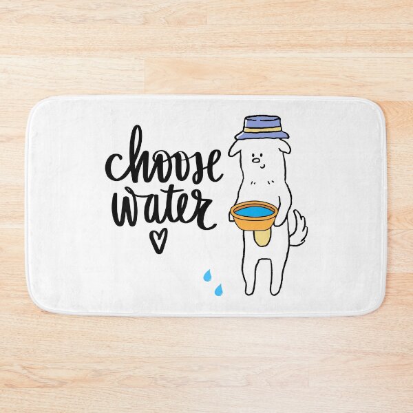 Item preview, Choose Water – Cute Dog with Bowl Eco-Friendly Design designed and sold by TheBeeKindSpace.
