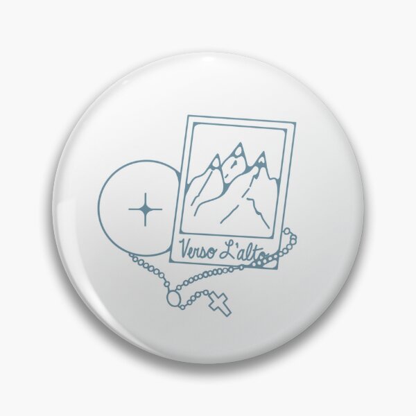 Item preview, Simple Saint Pier Giorgio Frassati Verso L’alto Line-Art Symbol. designed and sold by stickerforsaint.