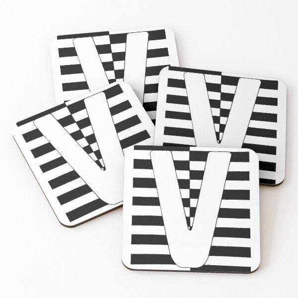 Item preview, Bold Black and White V Letter Art designed and sold by GTeoArt.