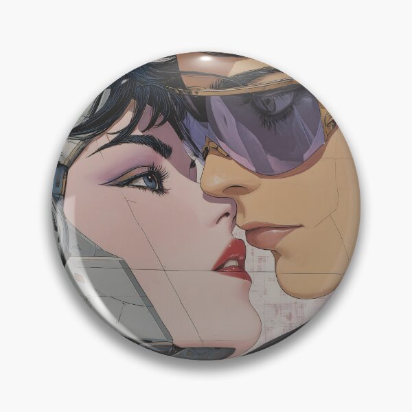 Item preview, Retro Futuristic Cyborg & Couple Poster – 80s Synthwave Pop Art Style 3 designed and sold by Velvetcosmonova.