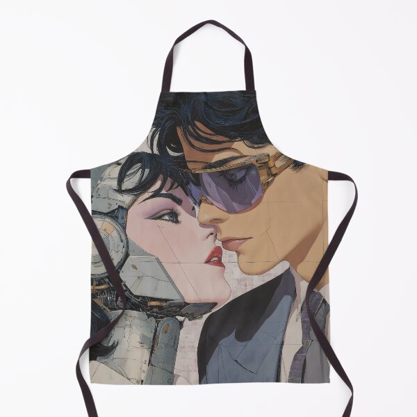 Item preview, Retro Futuristic Cyborg & Couple Poster – 80s Synthwave Pop Art Style 3 designed and sold by Velvetcosmonova.
