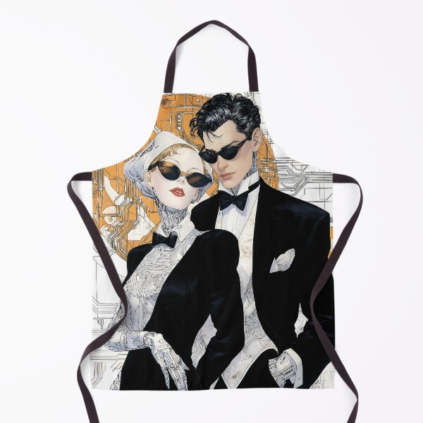 Item preview, Retro Futuristic Cyborg & Couple Poster – 80s Synthwave Pop Art Style 5 designed and sold by Velvetcosmonova.