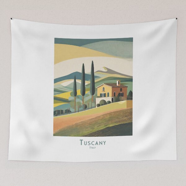 Item preview, Vintage Minimalist Travel Poster Tuscany Italy – Retro Landscape Art designed and sold by pod24.