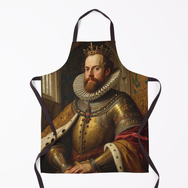 Item preview, Portrait of a European royal King or Emperor in ornate armor and large Rufff collar designed and sold by Vintage Designs +.