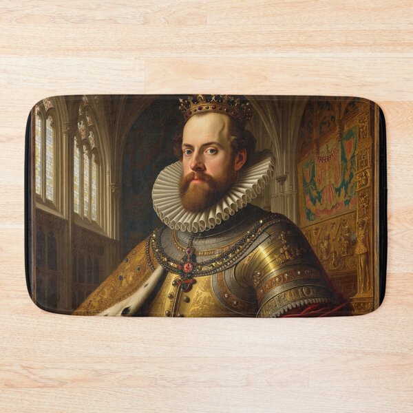 Item preview, Portrait of a European royal  King or Emperor in ornate armor and large Rufff collar designed and sold by Vintage Designs +.