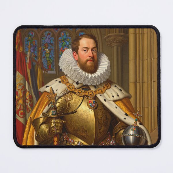 Item preview, Portrait of a European royal King or Emperor in ornate armor and large Rufff collar designed and sold by Vintage Designs +.