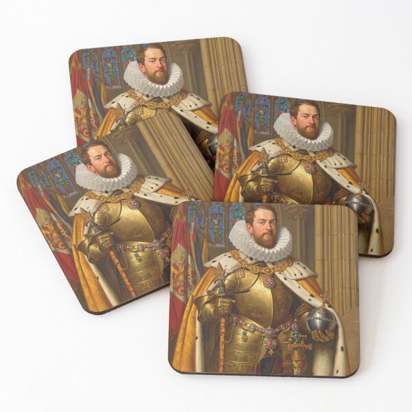Item preview, Portrait of a European royal  King or Emperor in ornate armor and large Rufff collar designed and sold by Vintage Designs +.