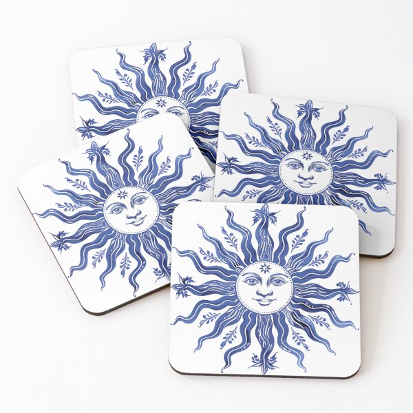 Item preview, Greek Sun Ornament with Wavy Rays in Blue and White designed and sold by daila70.