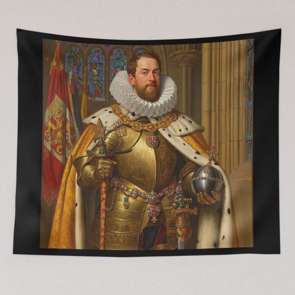 Item preview, Portrait of a European royal  King or Emperor in ornate armor and large Rufff collar designed and sold by Vintage Designs +.