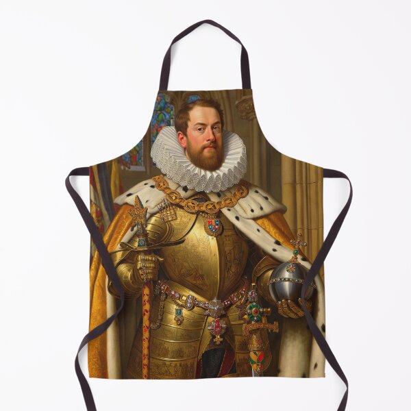 Item preview, Portrait of a European royal King or Emperor in ornate armor and large Rufff collar designed and sold by Vintage Designs +.