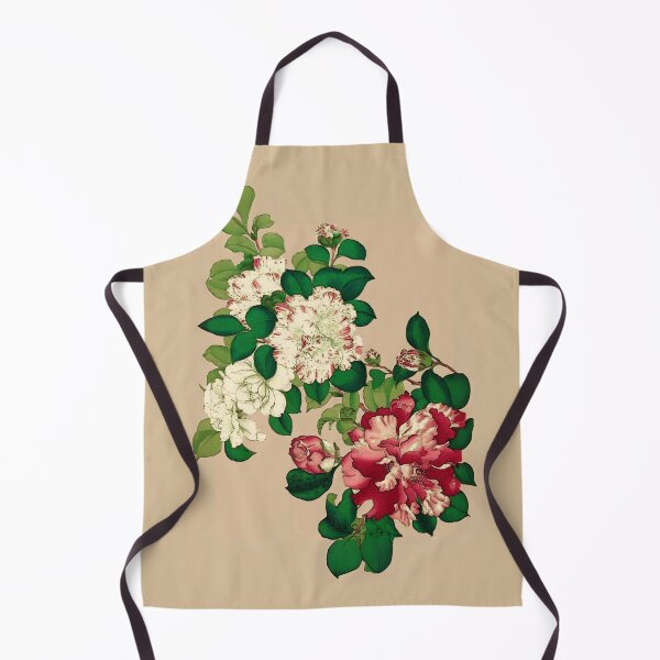Item preview, Vintage Japanese Camellias. Deep Pink on Beige   designed and sold by Marymarice.