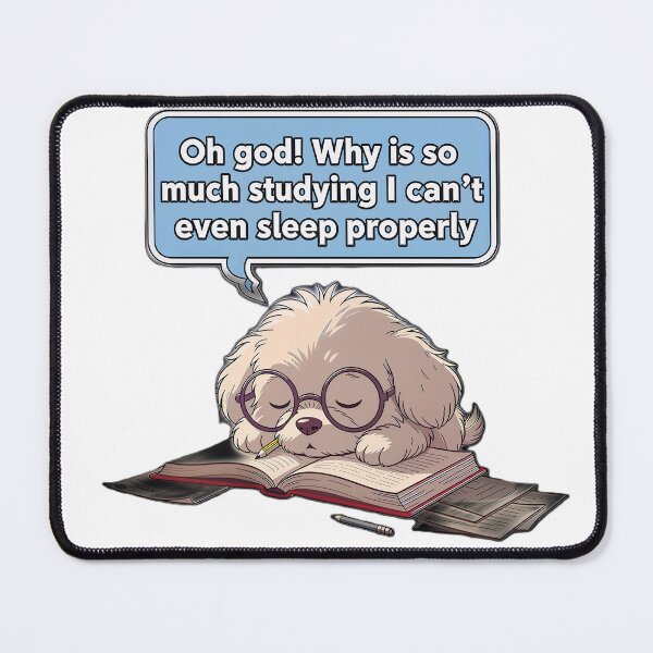 Item preview, Cute Studying Puppy Overwhelmed by Books designed and sold by DroolWorthyUS.