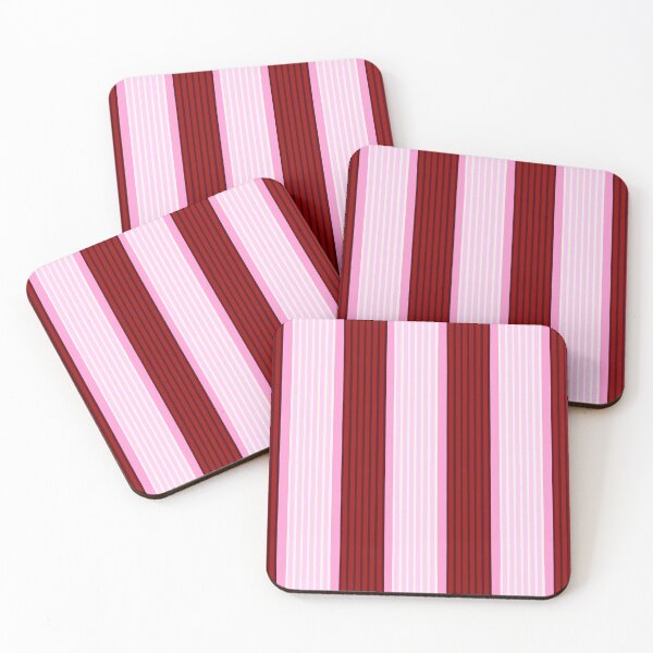 Item preview, Stripy Bands Pattern Pinks and Dark Red designed and sold by OneThreeSix.