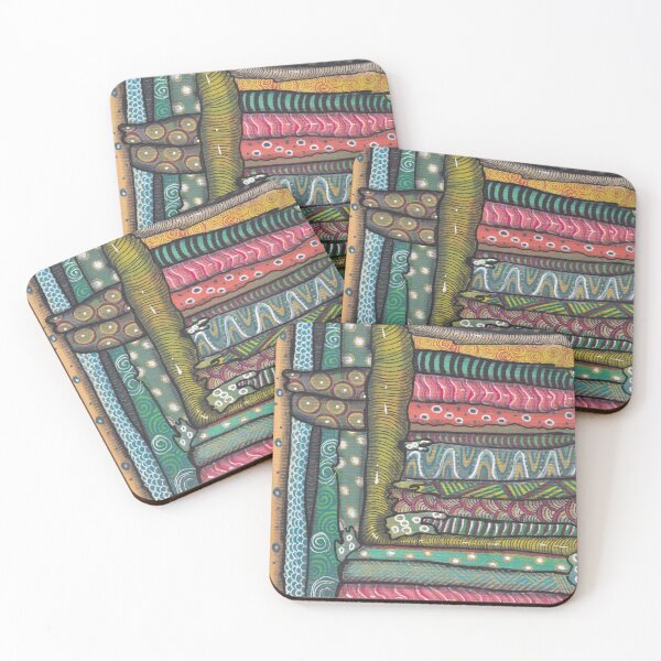 Item preview, Abstract Snake Nest | Watercolor Patchwork Doodle designed and sold by ColorWander.