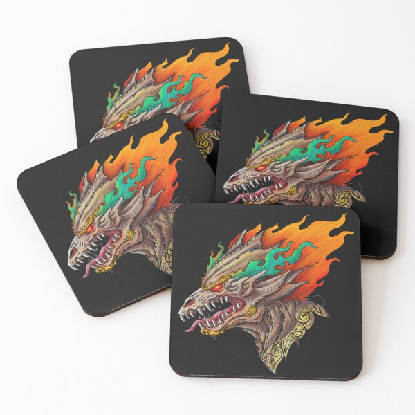 Item preview, Cool retro horror Heavy Metal monster flaming evil creature design artwork illustration designed and sold by Vintage Designs +.