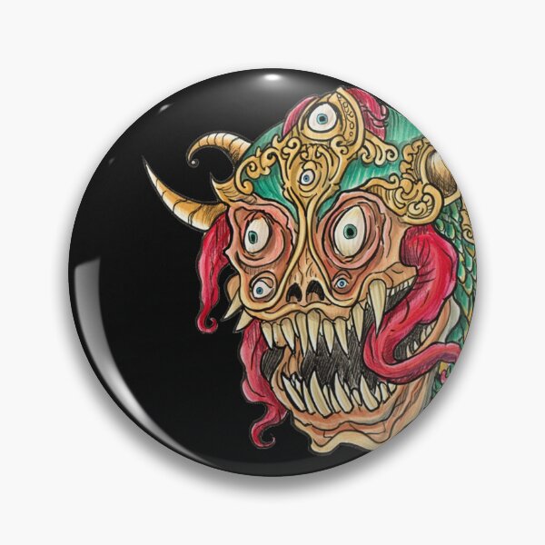 Item preview,  Cool retro horror Heavy Metal monster flaming evil creature design artwork illustration designed and sold by Vintage Designs +.