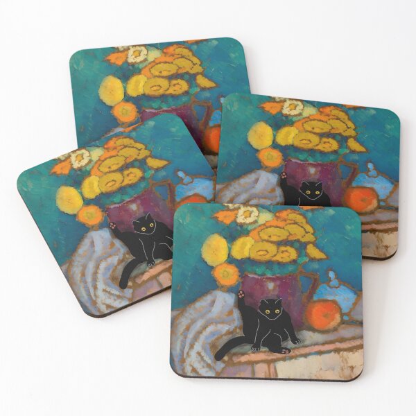 Item preview, Cute cat with flowers vase designed and sold by outdoorwayys.