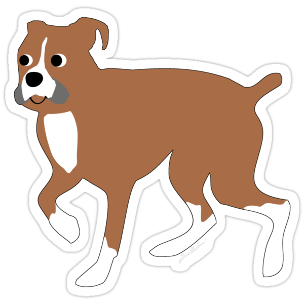 "Cartoon Boxer" Stickers by dogplay | Redbubble