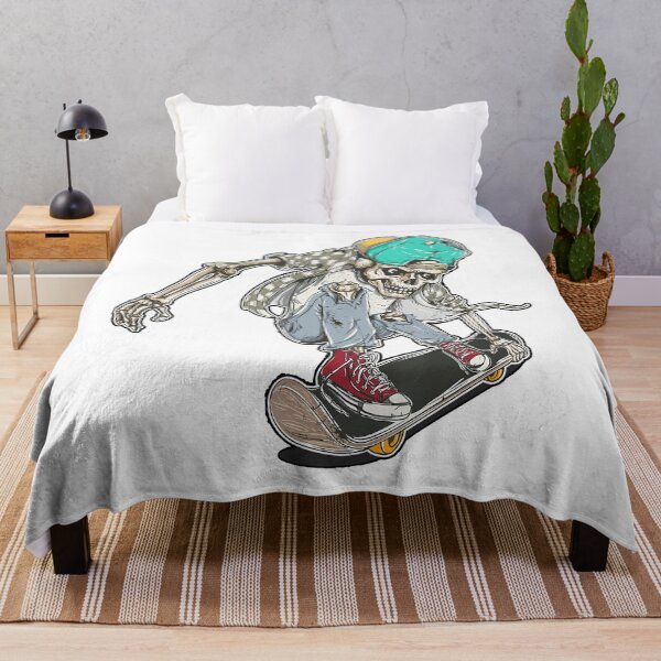 Item preview, skeleton boy skateboarding on halloween designed and sold by TristianMorar.