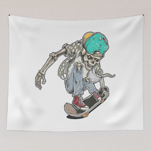 Item preview, skeleton boy skateboarding on halloween designed and sold by TristianMorar.