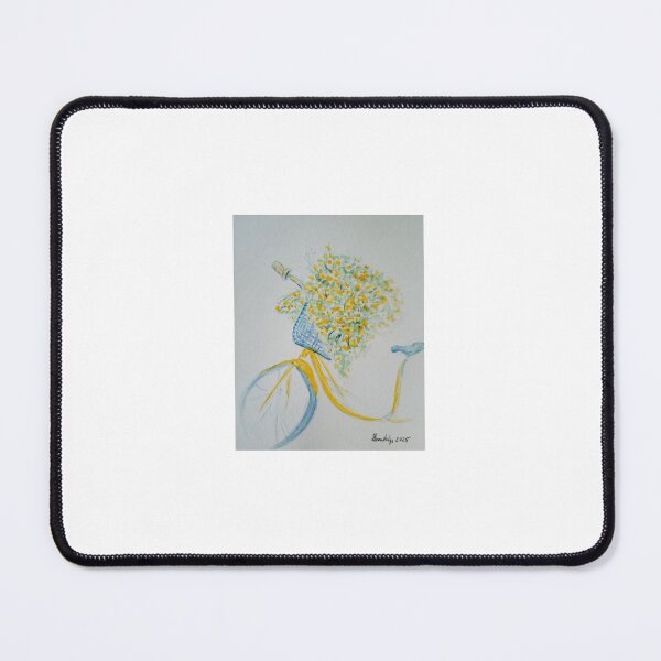 Item preview, Yellow bike with flowers Original Watercolor Painting designed and sold by GwendolynLee.