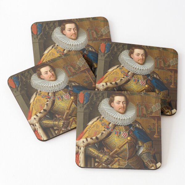 Item preview, Portrait of a European royal  King or Emperor in ornate armor and large Rufff collar designed and sold by Vintage Designs +.