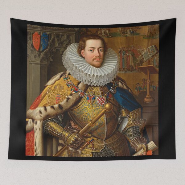 Item preview, Portrait of a European royal  King or Emperor in ornate armor and large Rufff collar designed and sold by Vintage Designs +.