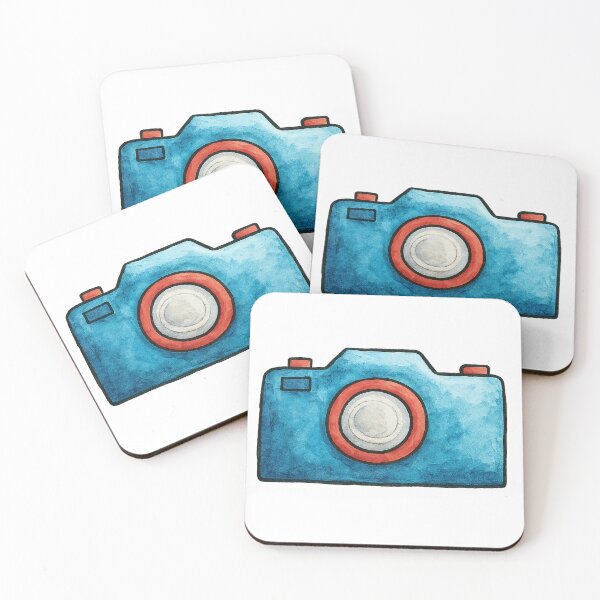 Item preview, Hand-Drawn Blue Camera Sticker –  Watercolor & Cartoon Effect designed and sold by Pacika.