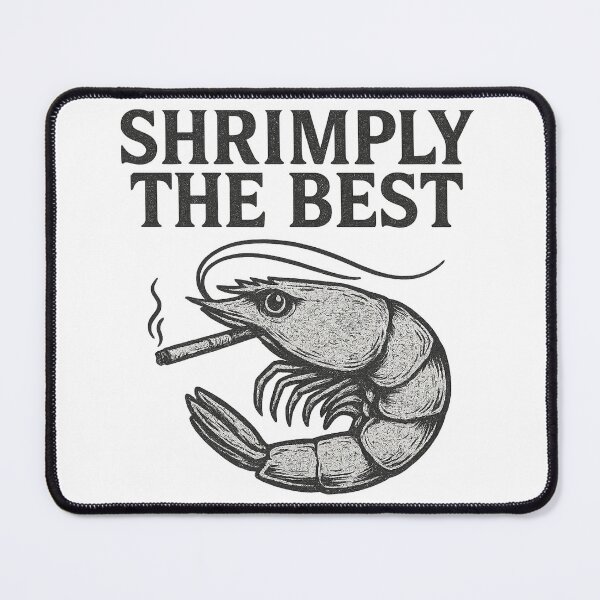 Item preview, Shrimply The Best Retro Smoking Shrimp  designed and sold by WhoopsieWorld.