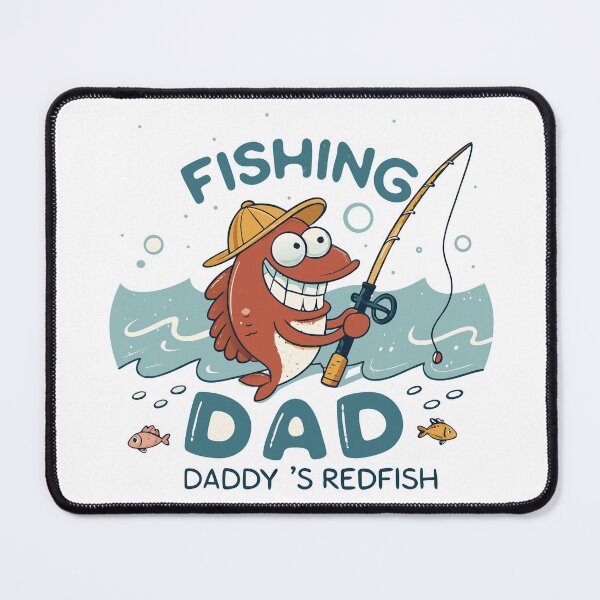 Item preview, Cartoon Redfish Fishing Dad – Fun Gift for Fathers Who Love Fishing designed and sold by VividOrganica.