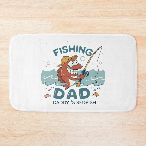 Item preview, Cartoon Redfish Fishing Dad  – Fun Gift for Fathers Who Love Fishing designed and sold by VividOrganica.