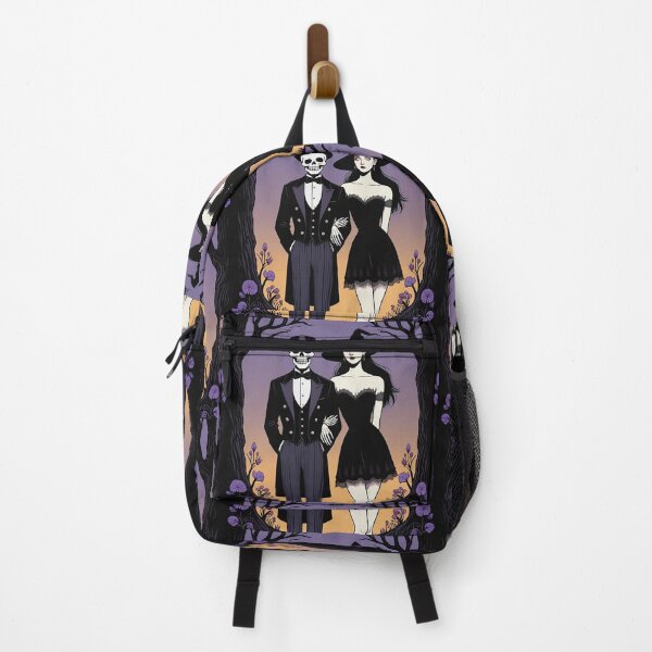 Item preview, Fancy dapper Skeleton man and Witch girl cool horror art designed and sold by Vintage Designs +.