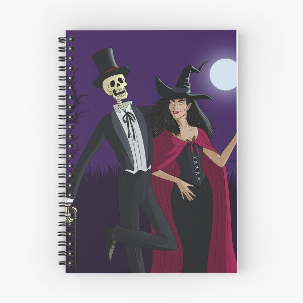 Item preview,  Fancy dapper Skeleton man and Witch girl cool horror art designed and sold by Vintage Designs +.