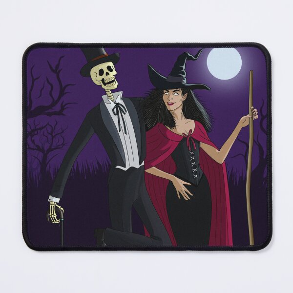 Item preview,  Fancy dapper Skeleton man and Witch girl cool horror art designed and sold by Vintage Designs +.