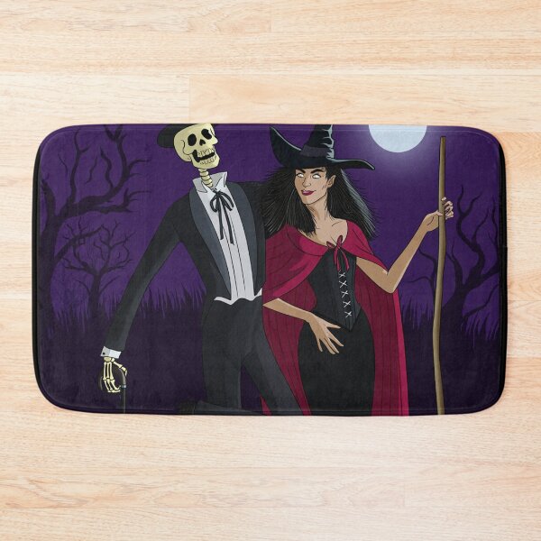 Item preview,  Fancy dapper Skeleton man and Witch girl cool horror art designed and sold by Vintage Designs +.