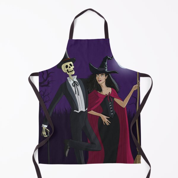 Item preview,  Fancy dapper Skeleton man and Witch girl cool horror art designed and sold by Vintage Designs +.