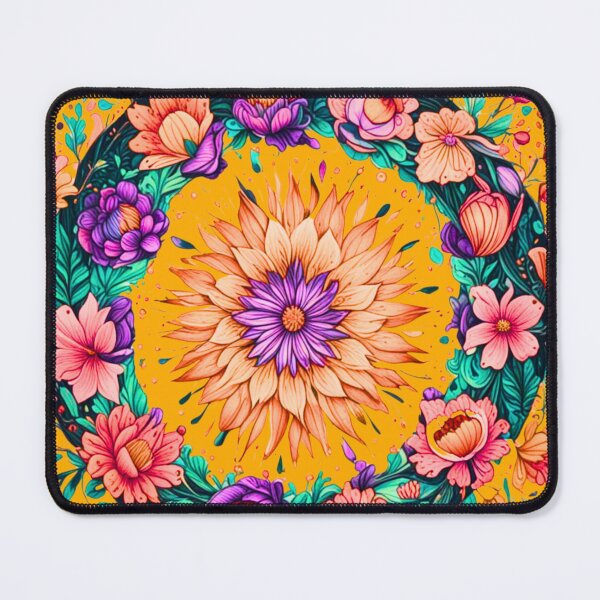 Item preview, Yellow and pink round flowers designed and sold by Nathalia Lodi.