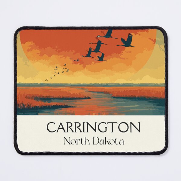 Item preview, Carrington North Dakota Vintage Poster | Prairie Wetlands Art Print | Migratory Bird Scenery Decor designed and sold by TuncGK.