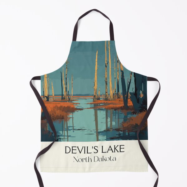 Item preview, Devils Lake North Dakota Vintage Poster | Flooded Forest Scenery Art Print | Lake Region Decor designed and sold by TuncGK.