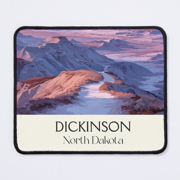 Item preview, Dickinson North Dakota Vintage Poster | Little Missouri Badlands Art Print | Prairie Sunset Decor designed and sold by TuncGK.