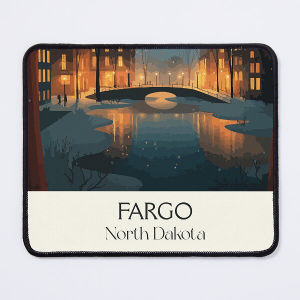 Item preview, Fargo North Dakota Vintage Poster | Red River Valley Art Print | Historic Downtown Decor designed and sold by TuncGK.