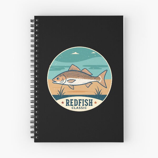 Item preview, Vintage Redfish Classic – Retro Coastal Fishing Badge designed and sold by VividOrganica.