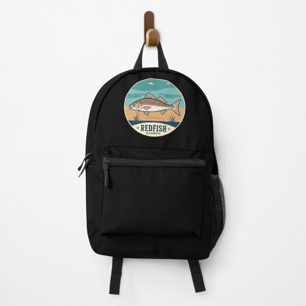 Item preview, Vintage Redfish Classic – Retro Coastal Fishing Badge designed and sold by VividOrganica.