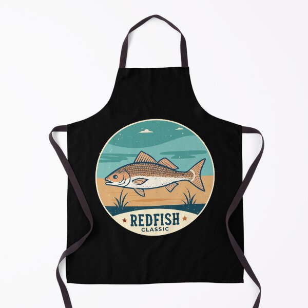 Item preview, Vintage Redfish Classic – Retro Coastal Fishing Badge designed and sold by VividOrganica.