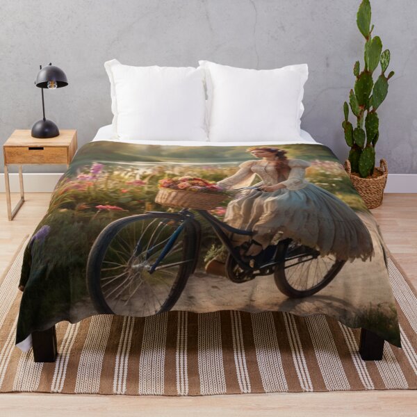 Artikelvorschau, Victorian Lady Cycling Along the River Path entworfen und verkauft von BlareBlare.