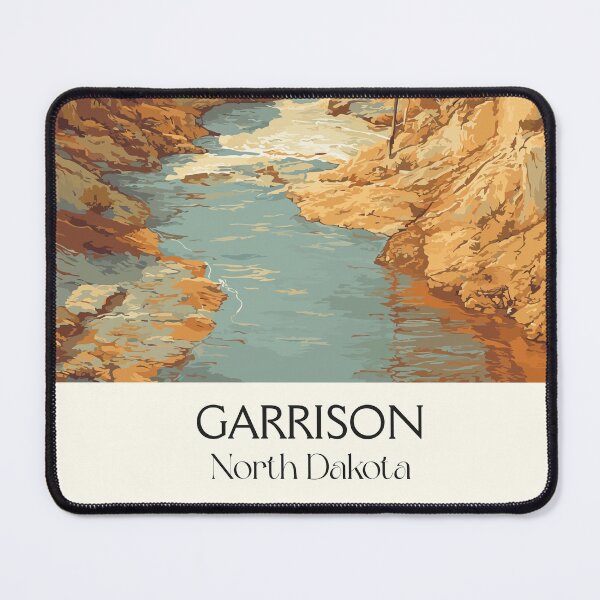 Item preview, Garrison North Dakota Vintage Poster | Lake Sakakawea Dam Art Print | Missouri River Decor designed and sold by TuncGK.